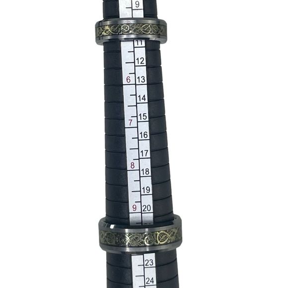 His and Hers Tungsten Carbide Celtic Dragon Bands - Picture 9 of 11